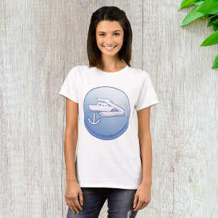 Camiseta Marinha Náutica de Barco e Âncora