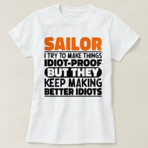 Camiseta Marinheiro Eu Tento Fazer Coisas Engraçadas À Vele