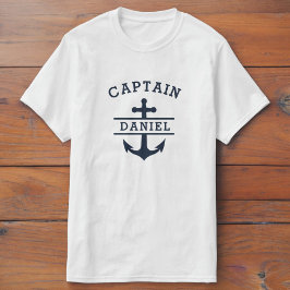 Camiseta Marinho Azul Capitão Barco Náutico Navio Ancoradou