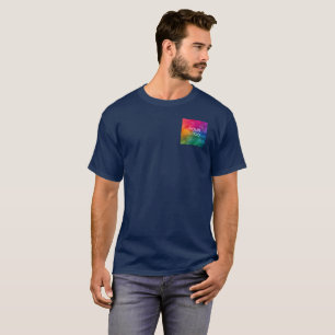 Camiseta Marinho Azul Cor Modelo Personalizar Logotipo de C