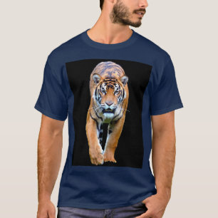 Camiseta Marinho Azul Cor Tigre Tendência Moderna Modelo
