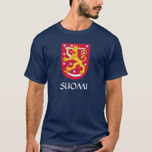 Camiseta MARINHO AZUL Finlândia Casaco de Braços Suomi T-Sh
