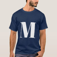 Marinho Azul - Letra inicial Monograma - Na moda m