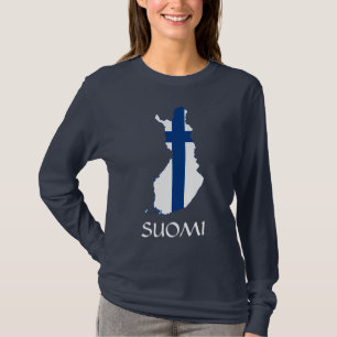 Camiseta MARINHO BLUE Finland Suomi Long Sleeve T Shirt 