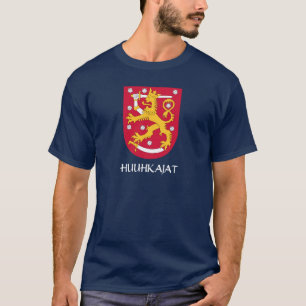 Camiseta MARINHO BLUE Finlândia Casaco de armas Huhkajat T