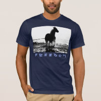 Marinho de Arte Pop Azul de Cavalo em Execução Mod
