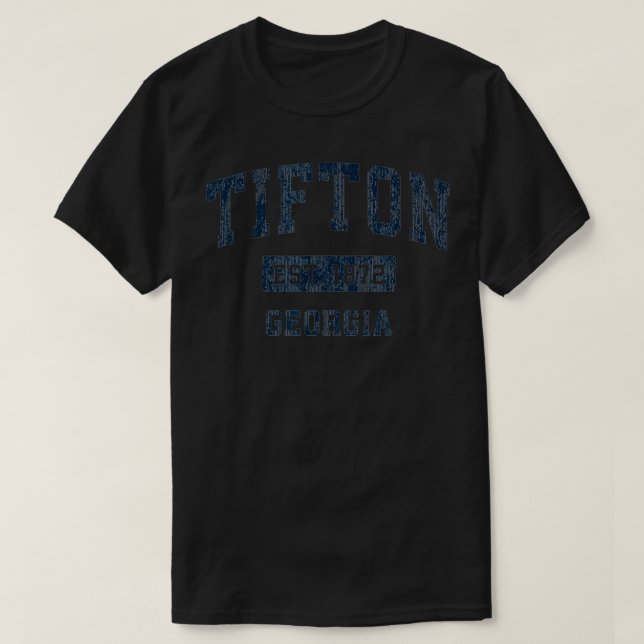 Camiseta Marinho de Design para Esporte Tifton Georgia GA V (Frente do Design)
