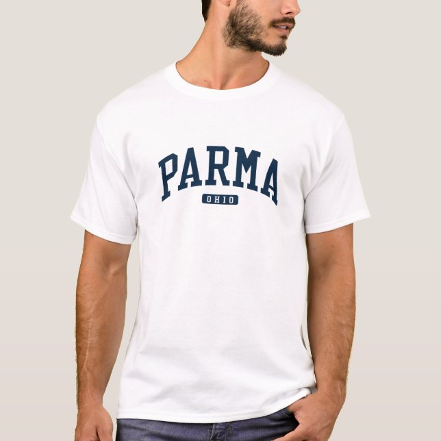 Camiseta Marinho de Estilo da Universidade Parma Ohio OH (Frente)
