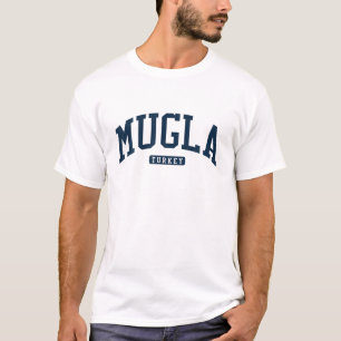 Camiseta Marinho de Estilo Universitário Mugla Turkey