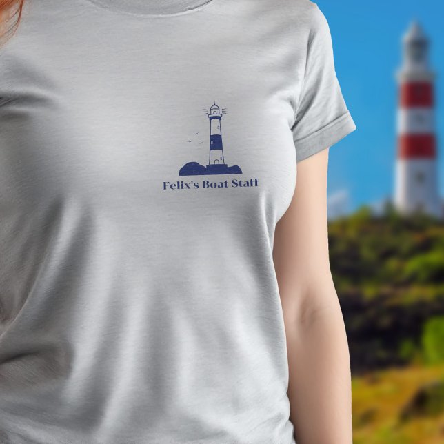 Camiseta Marinho de farol azul (Lighthouse Navy Blue T-Shirt)
