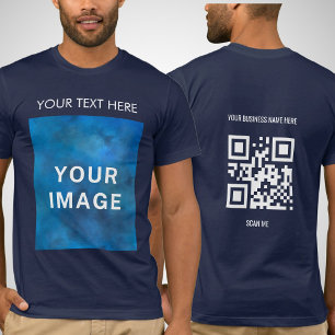 Camiseta Marinho de Promocional de Imagem e Texto Personali