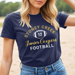 Camiseta Marinho de Stoney Creek Junior Cougars<br><div class="desc">Stoney Creek Júnior Cougars Personaliza a Camisa de Futebol - mostrada no Marinho Blue Personalize com o nome da equipe do seu filho,  número de camisa e sobrenome.</div>