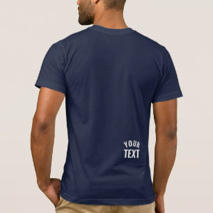 Camiseta Marinho de texto personalizável Blue Mens Modern M