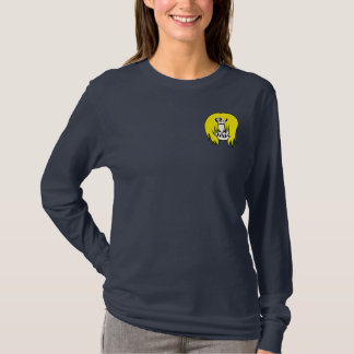 Camiseta Marinho DJ JAK Teto de Capa Longa Clássica Azul