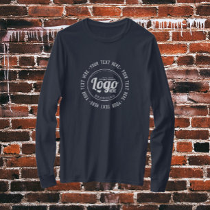 Camiseta Marinho Escuro Personalizado Logotipo de Negócio A