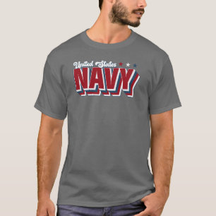 Camiseta MARINHO norte-americano Retro Vintage Red White e 