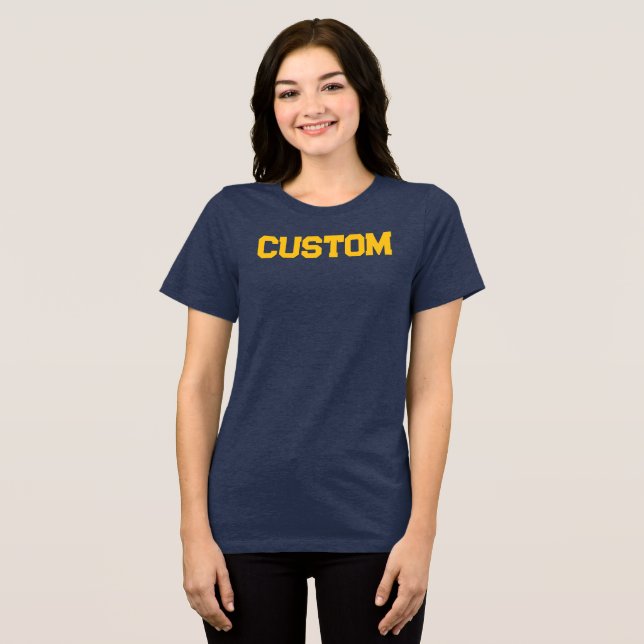 Camiseta Marinho personalizado e Universidade Dourada de Mu (Frente Completa)
