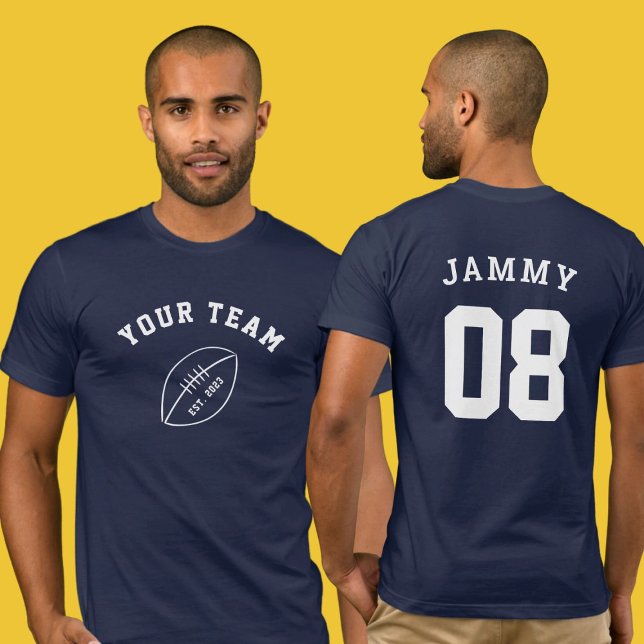 Camiseta Marinho Personalizado Equipe Nome Futebol Jersey T (Criador carregado)