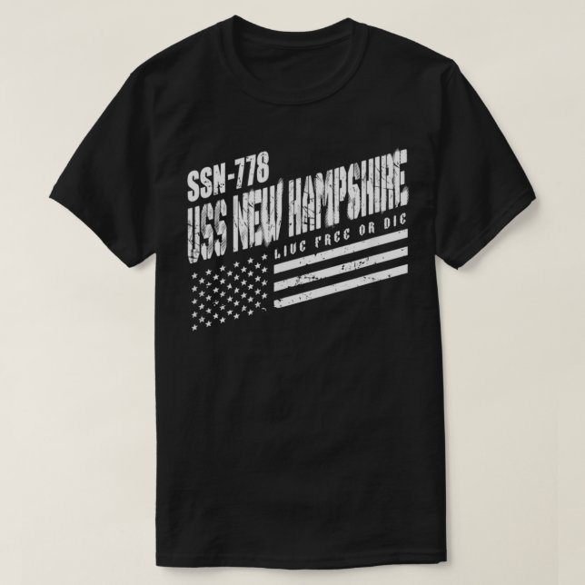 Camiseta Marinho USS New Hampshire SSN 778 US Subsea Submar (Frente do Design)