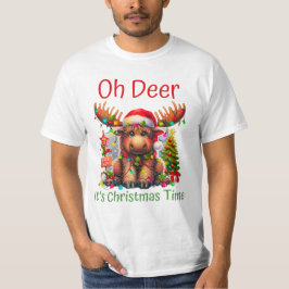 Camiseta Marisca de Natal Adorável com Santa Hat e Holida