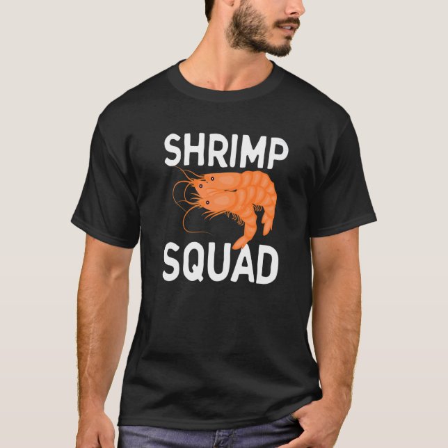 Camiseta Marisco de esquadrão de camarão comendo peixe do c (Frente)