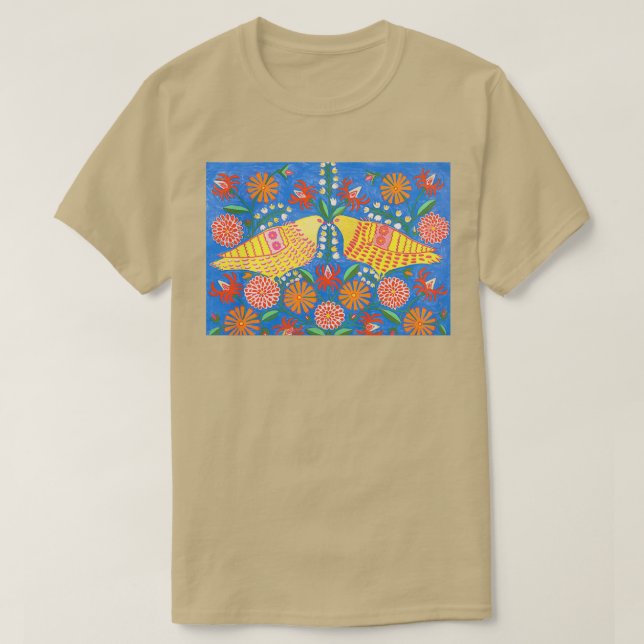 Camiseta Mariya Prymachenko Pigeons 1968 (Frente do Design)