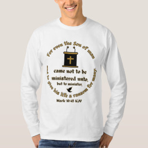 Camiseta Mark 10:45 KJV Bíblia Versa Fé com Escrituras