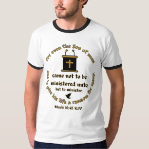 Camiseta Mark 10:45 KJV Bíblia Versa Fé com Escrituras