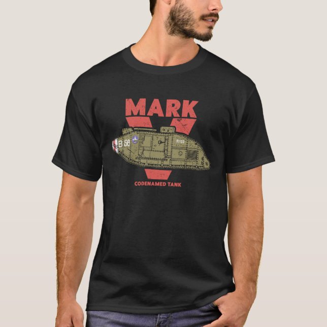 Camiseta MARK V LANDSHIP - WW1 Tank  (Frente)