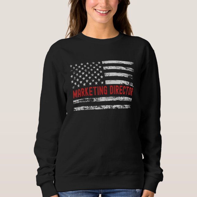 Camiseta Marketing Director USA Flag Profession Retro Job T (Frente)