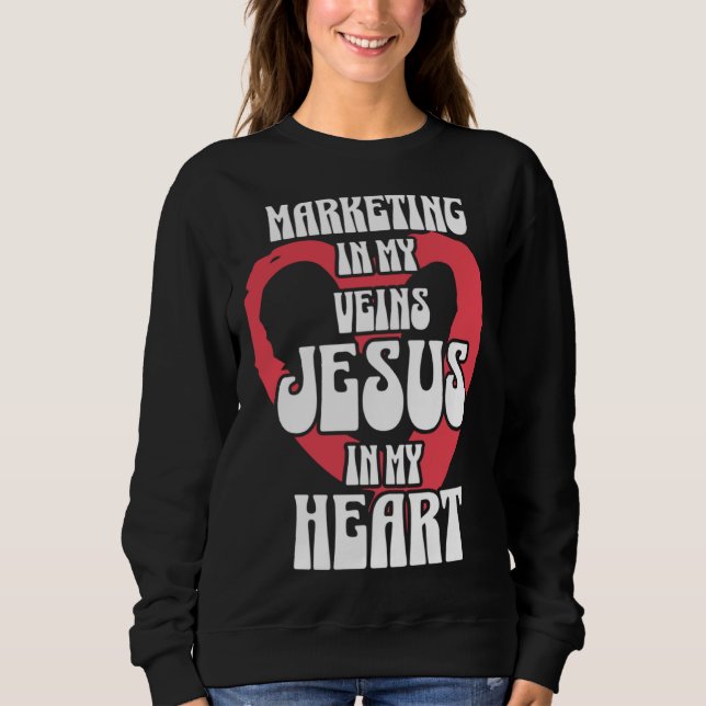 Camiseta Marketing in My Veins Jesus in My Heart (Frente)