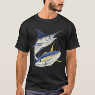 Camiseta Marlin-azul e atum-amarelo