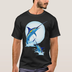 Camiseta Marlin Azul Saltando do Oceano