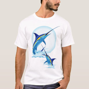 Camiseta Marlin Azul Saltando do Oceano