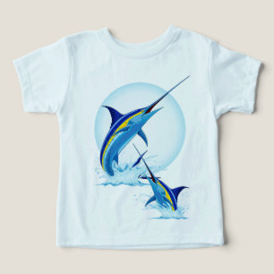 Camiseta Marlin Azul Saltando do Oceano