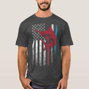 Camiseta Marlin Fish Fisheries 4 De Julho Gift American Fla
