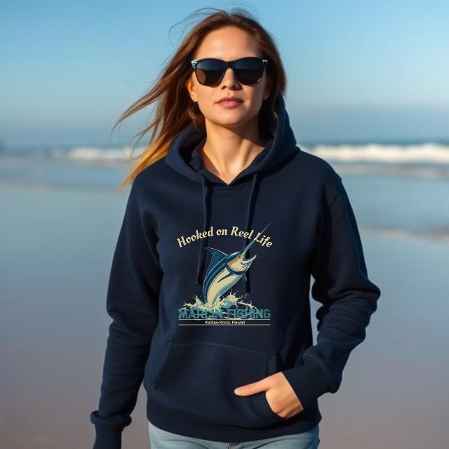 Camiseta Marlin Fish Hookon Reel Life (Marlin Fish Hooked on Reel Life Fisherman style hoodie
)