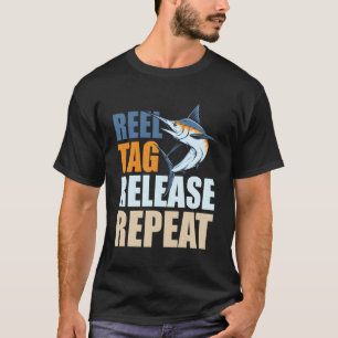 Camiseta Marlin Pesca Etiqueta Liberação Conservação