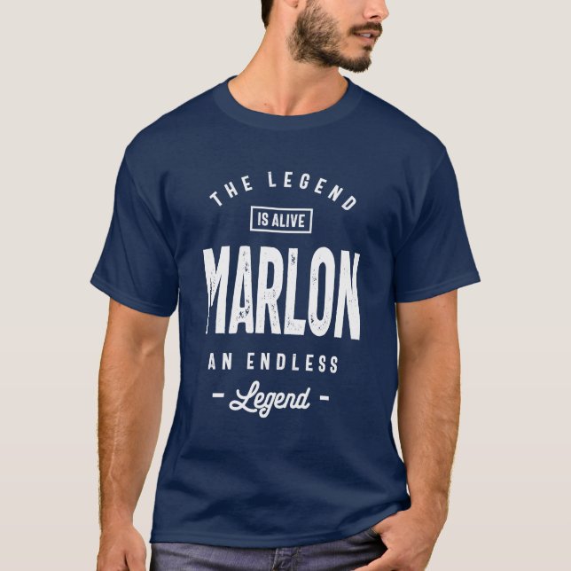 Camiseta Marlon Personalizado Nome Aniversário Presente (Frente)