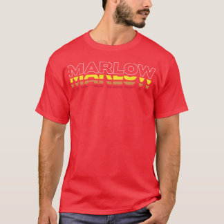 Camiseta Marlow Primeiro Nome Divertido Vintage Pôr do Sol