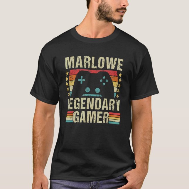 Camiseta Marlowe Gamer Retro Gaming Vintage Game Personaliz (Frente)