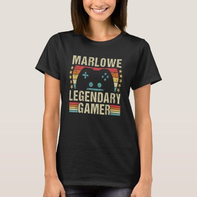 Camiseta Marlowe Gamer Retro Gaming Vintage Game Personaliz (Frente)