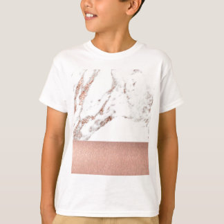 Camiseta Mármore e folha cor-de-rosa do ouro