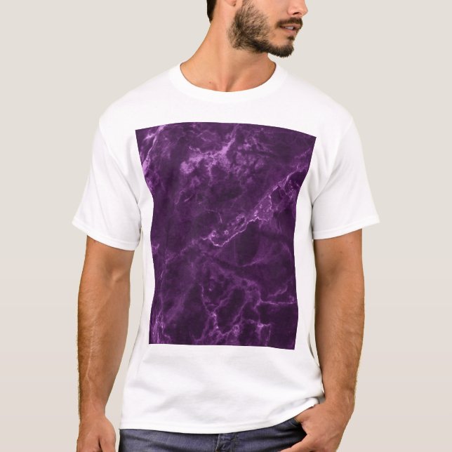 Camiseta Mármore roxo escuro: textura luxuosa. (Frente)