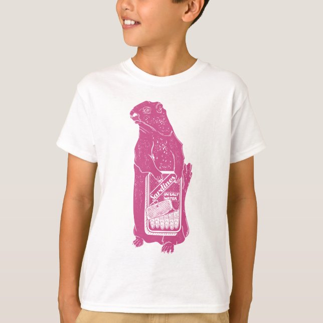 Camiseta Marmot Groundhog comendo sardinha (Frente)