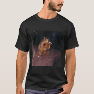 Camiseta Marmota Engraçada Fumando Cigarro Meme Retro Geraç