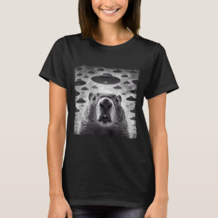 Camiseta Marmota engraçada selfie com alienígenas Ufos Marm