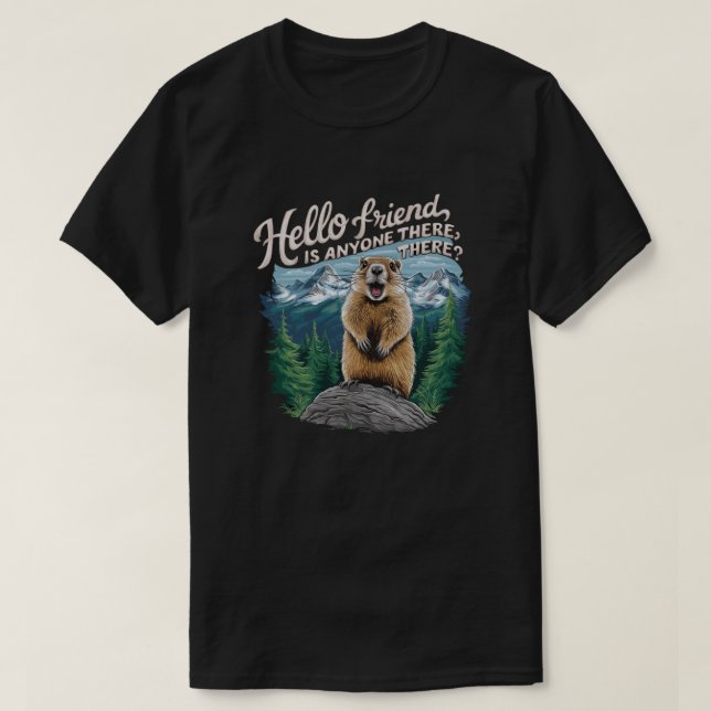 Camiseta marmota nos Alpes (Frente do Design)