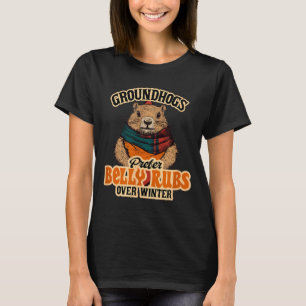 Camiseta Marmotas Preferem Beliscões na Barriga ao Inverno