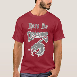 Camiseta Maroon Aqui Esteja Dragões Logotipo Da Escola Médi